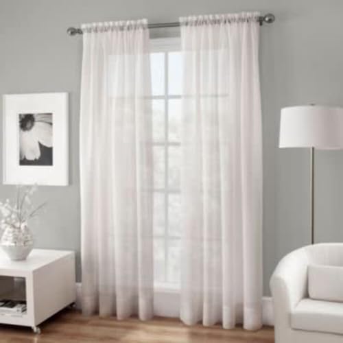Rideaux transparents en gaze de coton XL 274x111cm pour grandes portes