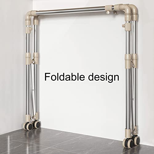 Generico Stendibiancheria Pieghevole in Acciaio Inox con Design Estensibile per Un Ampio Spazio di Asciugatura (Argento, 98)