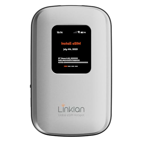 Portable Mobile Hotspot–eSIM Global WiFi Hotspot,No SIM Card/Contract Needed, 16Devices,180+