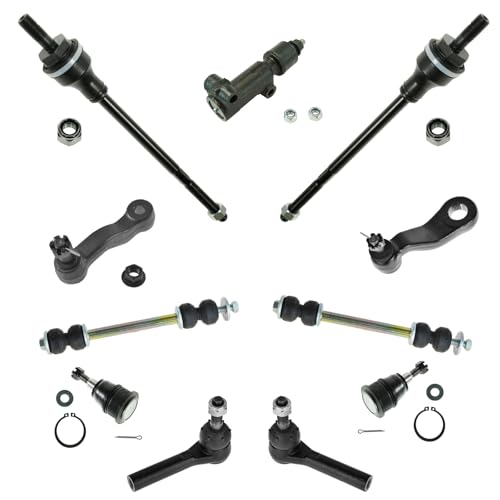TRQ Front Steering & Suspension Kit Ball Joint Idler Arm Idler Arm Bracket Assembly Pitman Arm Sway Bar Stabilizer Link Tie Rod Compatible with Chevrolet GMC