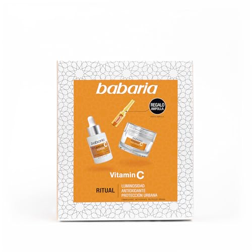 Babaria-Set Regalo Mujer-Pack facial Vitamina C- Compuesto por un Serum Vitamina C 30ml, una Crema Facial Vitamina C 50ml y una Ampolla Flash Facial Vitamina C 2ml
