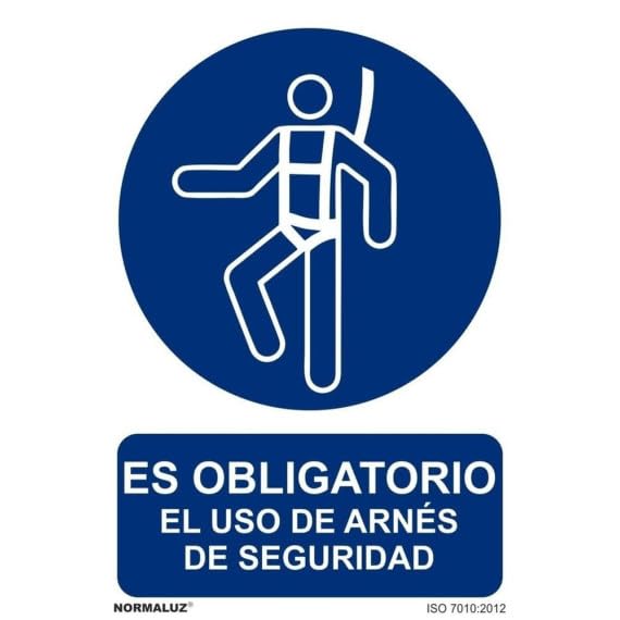 Señal para Uso obligatorio de arnés de Seguridad SEKURECO