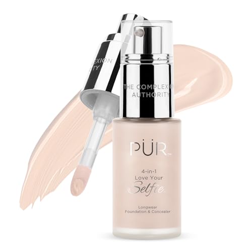 PR MINERALS 4-in-1 Love Your Selfie Longwear Foundation & Concealer Full Coverage Liquid Foundation Hydrating Formula Cruelty Free