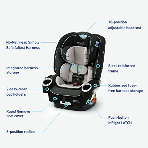 Graco 4Ever Dlx Snuglock Grow 4-In-1 Car Seat | 10 Years Of Use With 1 Car Seat, Featuring Easy Installation And Expandable Backrest (Maison) #TOP5