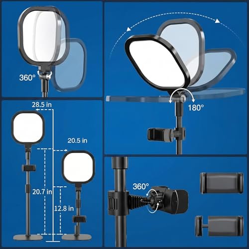 Image of NiceVeedi LED Key Light with Tripod Stand for Video Recording, 5 Color Temperatures 3200K-5600K, Dimmable 1455 Lumens, CRI 95+, USB Powered Desk Light for YouTube, Streaming, Zoom Calls