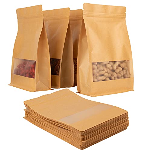Sacchetti Carta Kraft Con Finestra Per Alimenti - 50 Pezzi 12x20 Cm - Foto 8