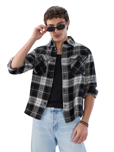 Image of VASTRADO Premium Emerald Black Checks Twin Pocket Flannel Shirt