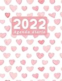  Agenda 2022 dia por pagina, calendario planificador diario sin horas grande 8.5\" x 11\" anual, Español 12 meses 365 días, día vista, agenda anual ... oficina, tapa blanda con diseño de corazones