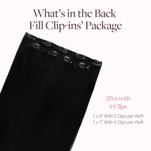 Image of GOO GOO Clip in Hair Extensions Real Human Hair Back Fill Extension 2Pcs