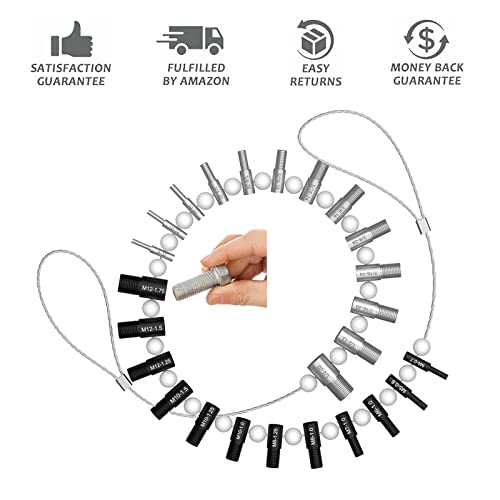 Nut And Bolt Thread Checker (Inch & Metric) - 26 Male/Female Thread Identifier Gauges - 14 Inch & 12 Metric Sizes #TOP6