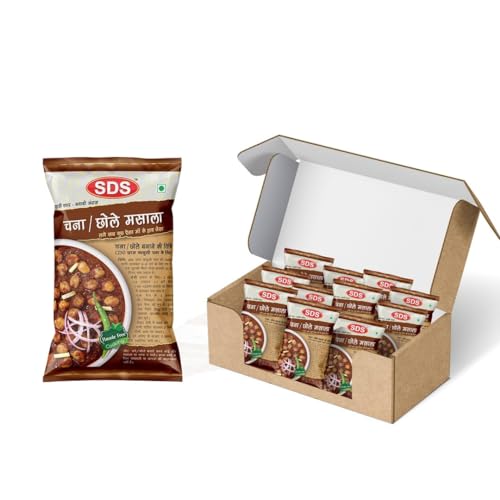SDS Chana/Choley Masala Powder - 70g (Pack of 12) | Spicy & Tangy Indian Gravy Mix for Chole Bhature, Kulche Chole, Kala Chana | Zero Added Colours, Fillers, Additives & Preservatives