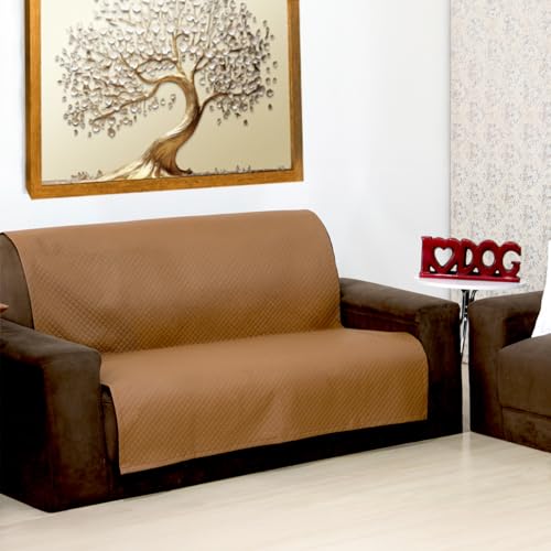 Capa Protetora para Sofá PET em Couro Sintético Imperméavel (Caramelo)