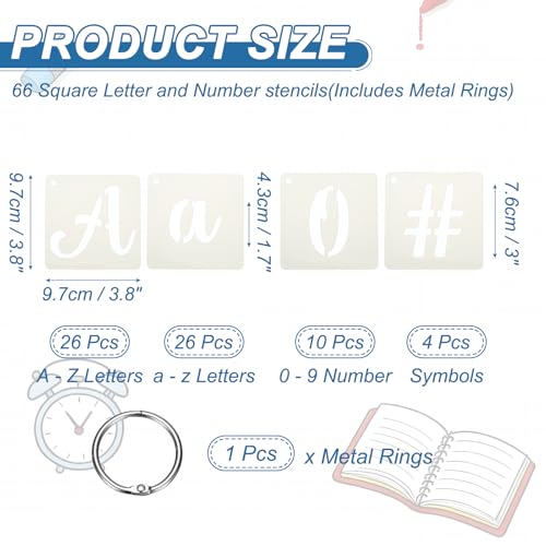 Plantillas de letras mayúsculas y minúsculas de 3 pulgadas para señalización y tela 3