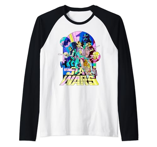 T-shirt Star Wars Stained Glass Raglan Baseball Tee Imprimé Pop Culture pour Homme et Femme