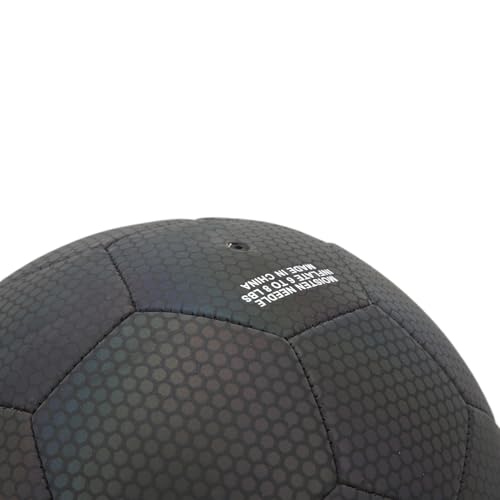 Reflektierender Fußballkugel, Größe 5 Leuchten Im Dunklen Schwarzen Leuchtenden Ball Reflektierende Fußball PU Leck -Proof Air Ventil Leuchtend Leuchtend Fußball
