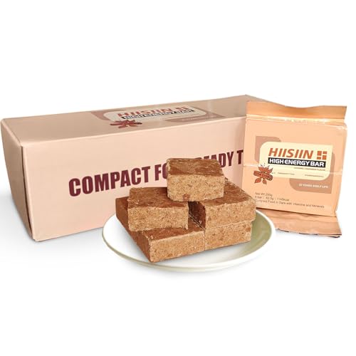 20 years shelf life！Emergency Food Supply 6 Pack, Caramel Cinnamon High Energy Bar Bisquit