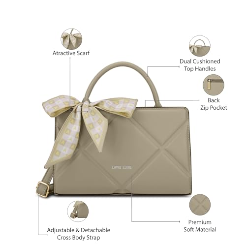 Image of Lavie Luxe Women's Quaro Horizontal Satchel Handbag for Women | Satchel Bag for Work | Ladies purse | Stylish Shoulder Bag | Gift For Women
