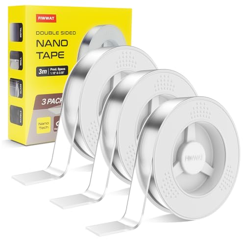Ruban adhésif double face nano extra large transparent pour maison 3m