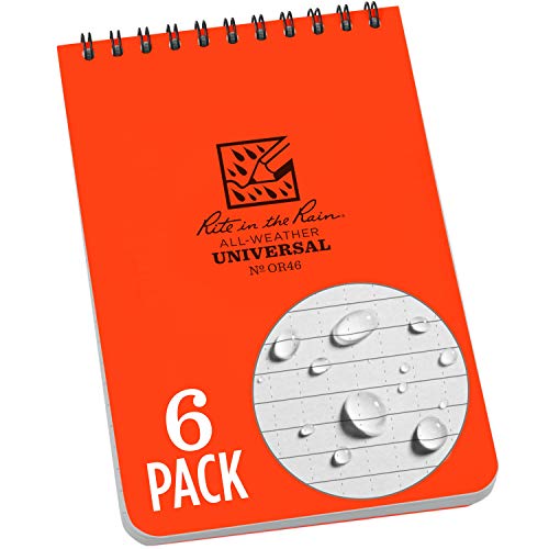 Rite in the Rain 防水トップスパイラルノート 6 Pack オレンジ
