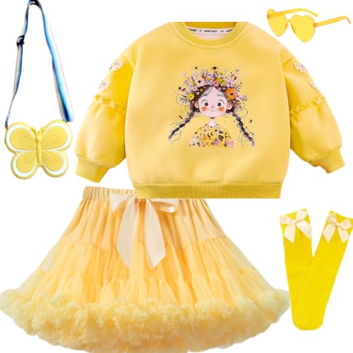 Deerhobbes Design your own girls cardigan/jumper/sweaters-tutu skirt-fall/spring clothes set for