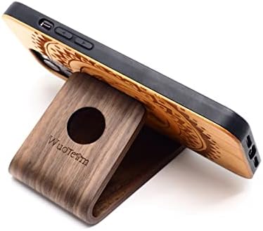 Real Walnut Wood Desktop Office Decor Accessories Wood Phone Stand for Desk Smartphone Holder Mount Cradle
