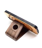 Real Walnut Wood Desktop Office Decor Accessories Wood Phone Stand for Desk Smartphone Holder Mount