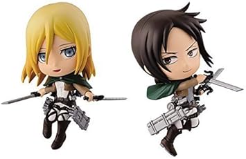 Amazon 一番くじ 進撃の巨人 自由への進撃 G賞 ユミル クリスタ ちびきゅんキャラセット アニメ 萌えグッズ 通販