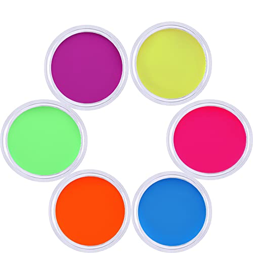 Ccbeauty 6 Uv Water Activated Eyeliner, Neon Black Light Glow In The Dark Face And Body Paint Makeup, Froscent Pigment Eyeshadow Powder, Halloween Costume And Club Makeup Set - Safe For All Skin Types - Easy On And Off, 6 Cakes #TOP4