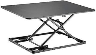 Zolda Ultra Slim Standing Desk Converter - Premium Sit Stand Desk Converter With Height Adjustable Function for Better Posture. Convert any Table To A Sit Stand Desk Riser (Black)