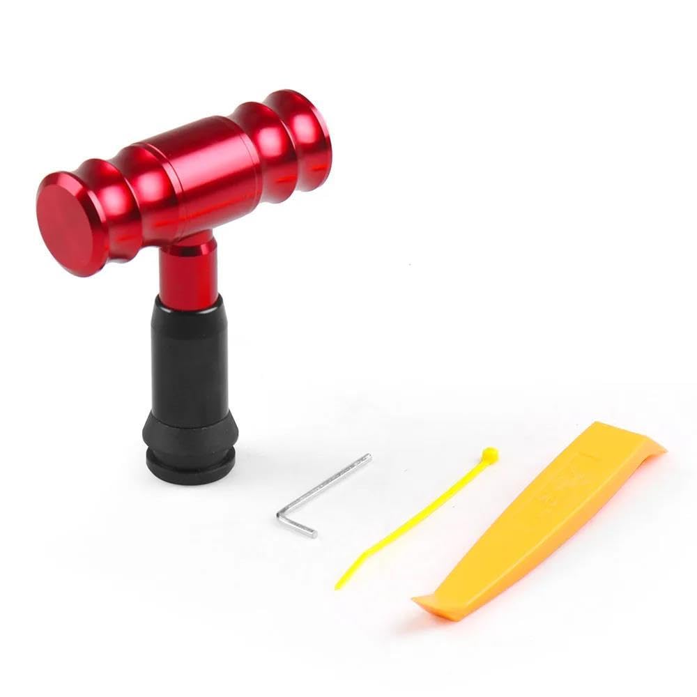 HYASDBWE Universal Aluminum Alloy Gear Shift Knob Car Modified Aircraft Joystick Shift Head for Automatic Transmission Gear Shifter Parts(Red)