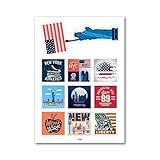 Planche A4 de stickers étiquette New York autocollant adhésif – G08
