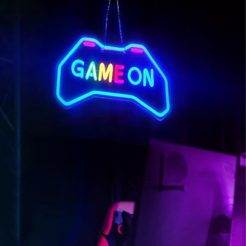 Image of LED Game Sign Game Zone Neon Signs Gaming Room Wall Art Decor Man Cave Lights Signs Gamer Home Bedroom Decoration USB Powered Brightness Adjustable