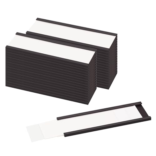 LLPT Magnetische Etikettenhalter | Beschreibbare Magnet-Etiketten für Schule Büro Whiteboards Kühlschränke Magnettafeln (MH31026) | 26 Stück | 25MM x 76MM