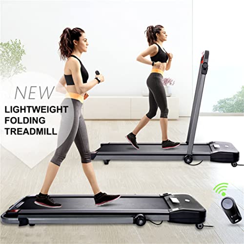 Image of Smart Walking Running Machine,2 in 1 Folding Treadmill,with Widened Shock Absorption Running Belt,LED Display&Remote Control&Ipad Holder