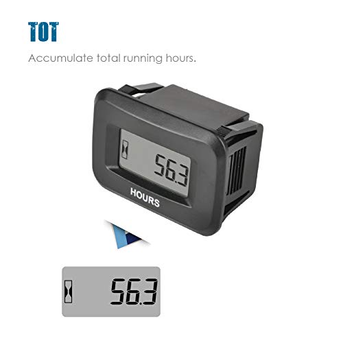 Runleader Digital Hour Meter, Maintenance Reminder,Volt Dc 5V To 60V For Ztr Lawn Mower Tractor Generator Golf Cart Club Car Scrubber Marine Atv Motor And Gas Powered Equipment (1) #TOP1