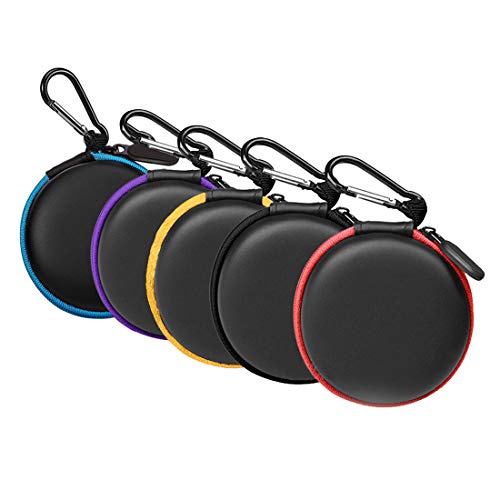 ApexOne 5 Pieces Mini in-Ear Earbud Earphone Headset Headphone Case Small Round Hard