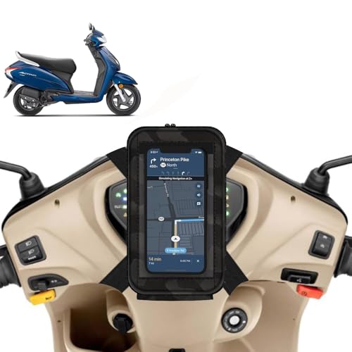 Image of Universal Mobile Holder /Stand /Mount Pouch for Scooters Scooty for Activa (Black