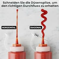 OAMCEG 12 Stück Squeeze Flasche 240ml, Plastik Quetschflasche für Saucen,Öl – Ansicht 3