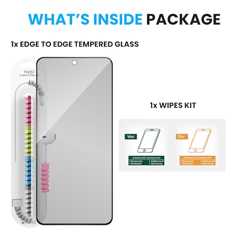 Image of FIRST MART Matte Anti-Glare Tempered Glass for Google Pixel 8 With Installation Kit | Military-Grade Gaming Screen Protector & Cable Guard | Edge to Edge Coverage | Black