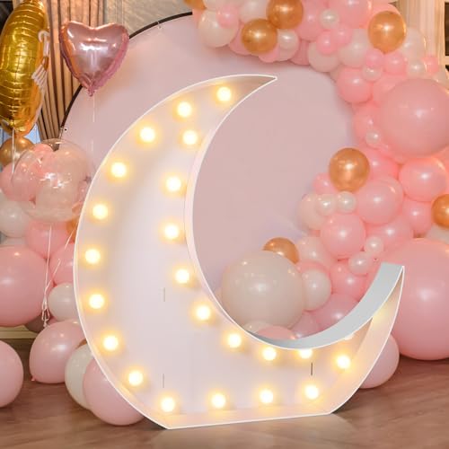 Maxcheck 4FT Moon Marquee Sign Decor Large Light up Moon