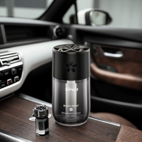 Image of BLACK ODOR Elegant Glass Bottle Car Perfume - Leak-Proof Cap, Stylish Design, Seamless Dispersion with Cotton Wick & double-sided Tape | Car & Home Interior Deodoriser (BO-13, Mix Colors & Fragrance)