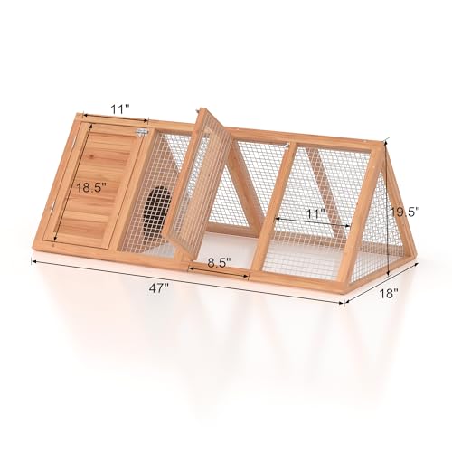 Gojooasis Outdoor Rabbit House Bunny Chicken Coop Wooden Small Animals Quail Cage Hamster Pet Run Cage Poultry Hutch With 2 Doors thumb #1