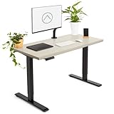 Tablakala - Escritorio Elevable Eléctrico | Tablero 120x60 cm Roble Claro | Patas Negras | Ajustable en Altura 71-121 cm | Standing Desk Ergonómico, Mesa Elevable