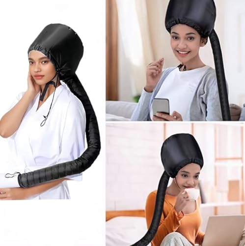Touca de secador de cabelo com rede de plopping de cabelo, capota de secagem de cabelo para secador