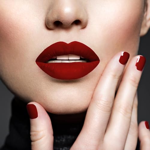 Image of Liquid Lipstick Set | Waterproof, Non-Transfer, Long Lasting & Lightweight Lip Color | High Shine, Moisturizing & Long Lasting Lip Gloss for Women - 5 ml (Red 2, Pack of 4)