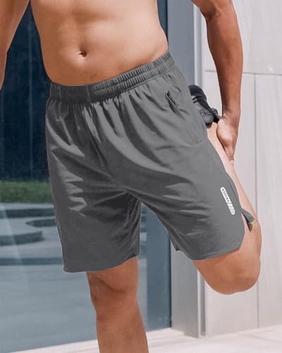 Athletic Running Shorts for Men 7" Lightweight Quick Dry Gym Shorts with Zipper Pockets for Casual, Workout, Travel3