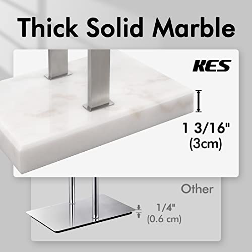 KES-Standing-Towel-Rack-2-Tier-Towel-Rack-Stand-with-Marble-Base-for-Bathroom-Floor-SUS-304-Stainless-Steel-Brushed-Finish-BTH217-2