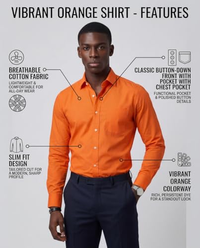 Image of INKAST Men's Cotton Blend Plain Formal Shirt | Full Sleeves Solid Shirts| Straight Regular Fit | Office and Regular Wear