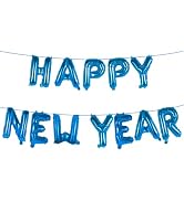 Happy New Year Balloon, 16inch New Year Letter Balloons NYE Decorations 2025, New Years Eve Party...