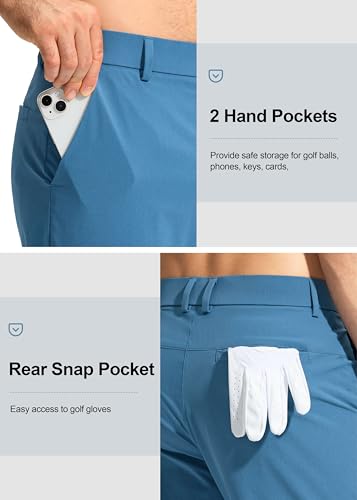 Image of Pudolla Men's Golf Pants Stretch Work Dress Comfy Pants 30 inch /32 inch /34 inch Lightweight Quick Dry Casual Slacks Trousers with Pockets